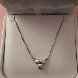 White Gold Diamond Chip Necklace